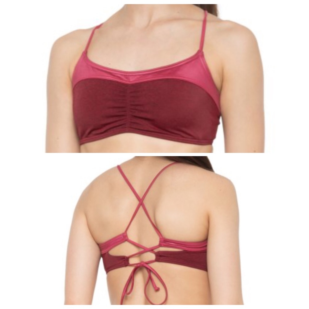 PRANA NWT Makoa Bikini Swim Top Crimson Red Size Medium